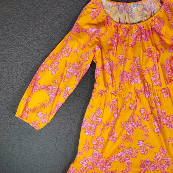 J CREW Floral Tiered A Line Sun Dress Women’s 12 Orange Pink Colorful Vacation - Picture 4 of 12